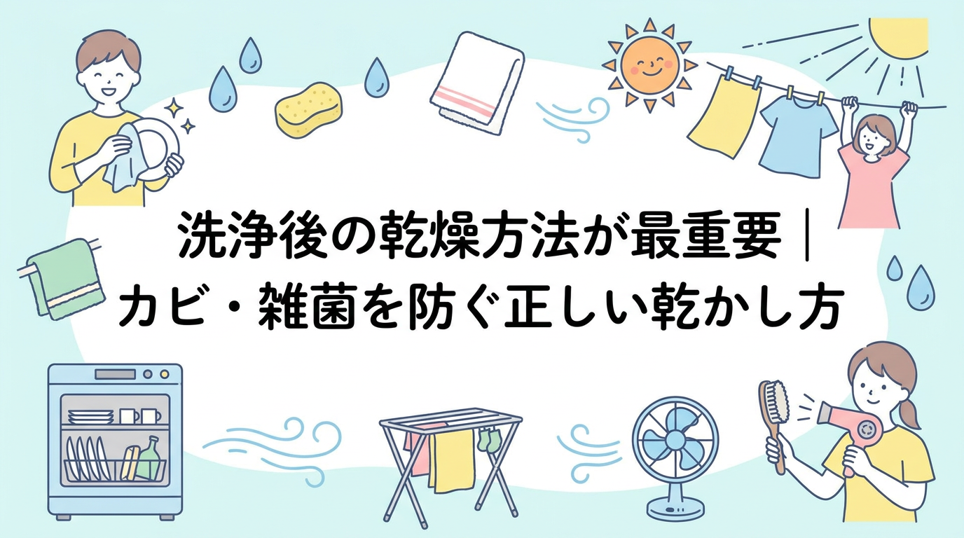 洗浄後の乾燥方法が最重要｜カビ・雑菌を防ぐ正しい乾かし方