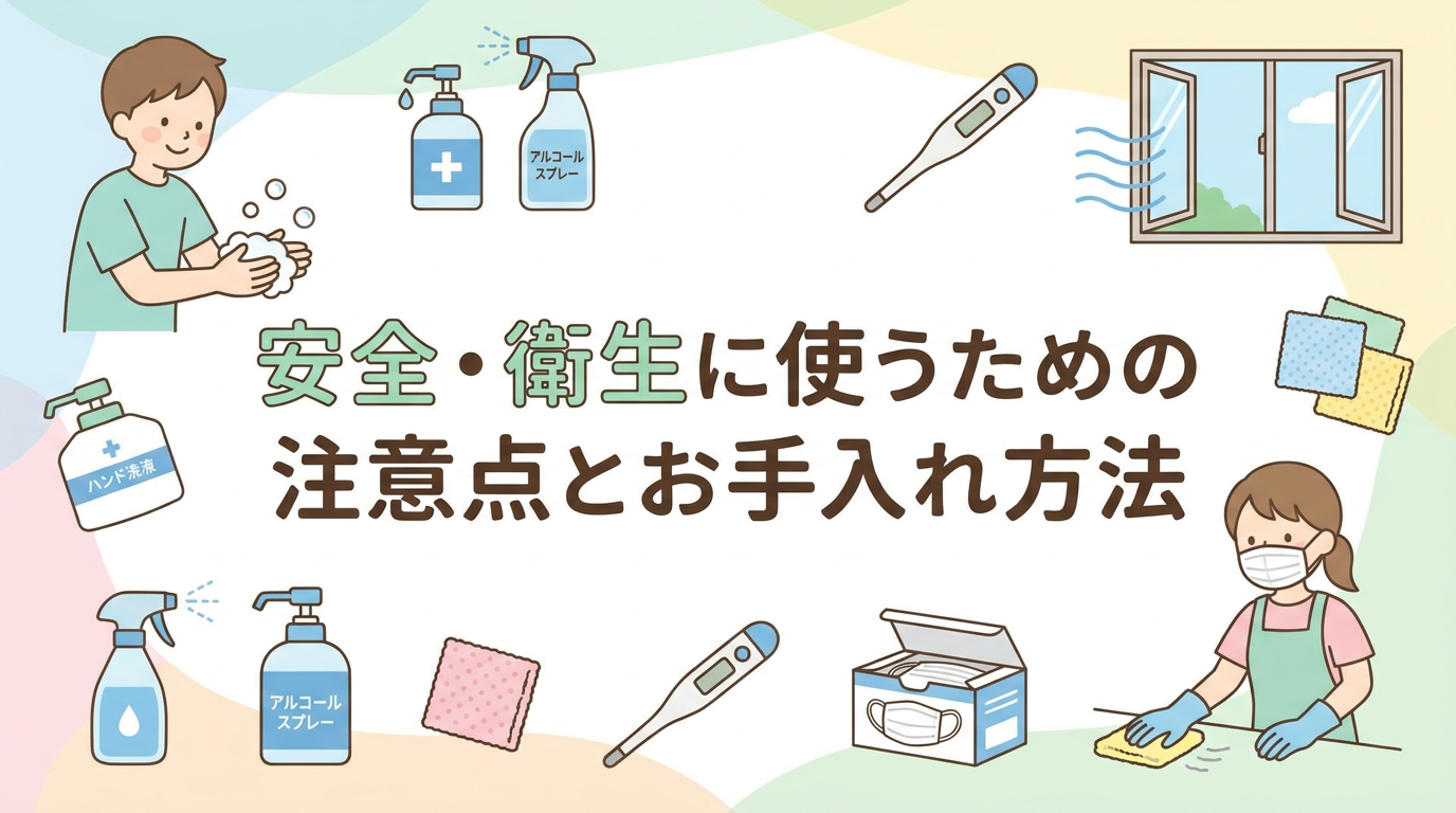 安全・衛生に使うための注意点とお手入れ方法