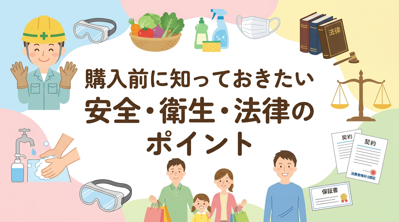 購入前に知っておきたい安全・衛生・法律のポイント