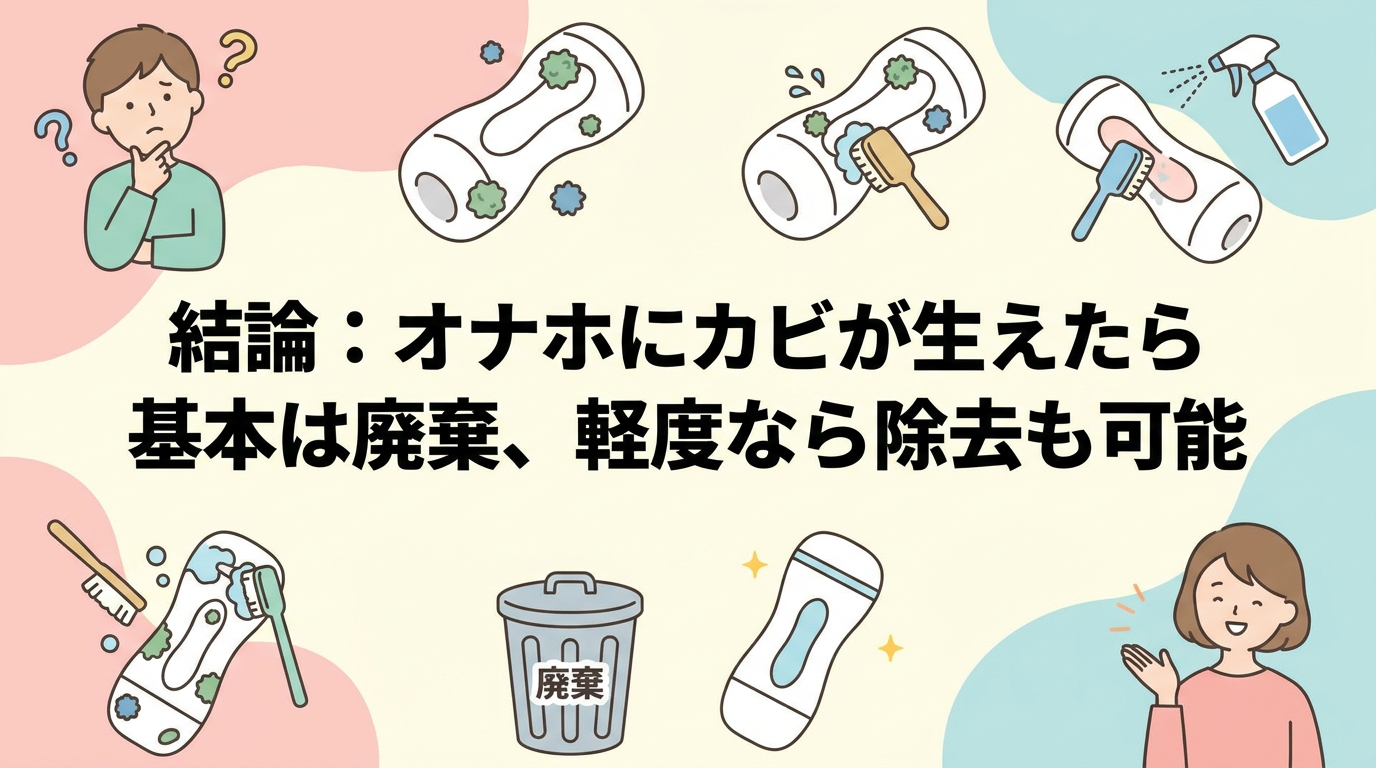 結論:オナホにカビが生えたら基本は廃棄、軽度なら除去も可能