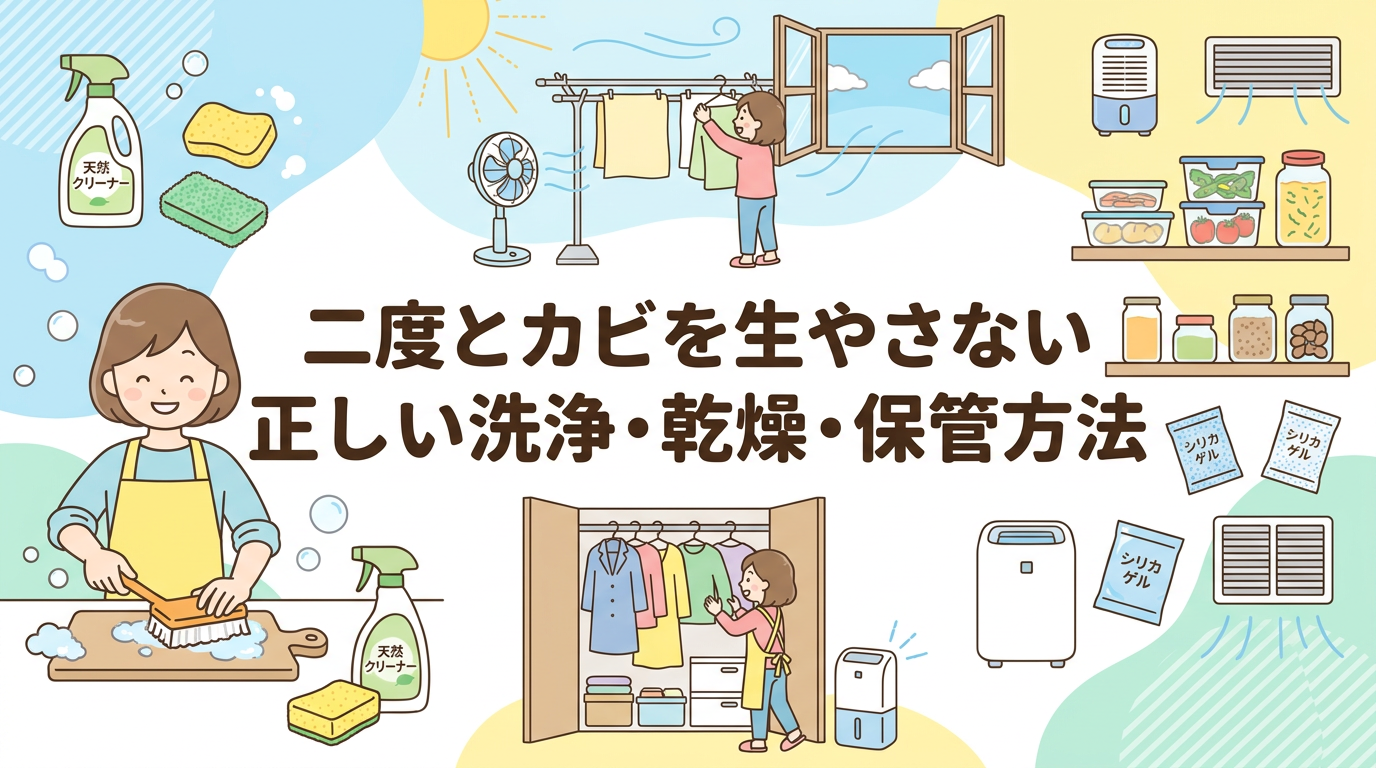 二度とカビを生やさない正しい洗浄・乾燥・保管方法