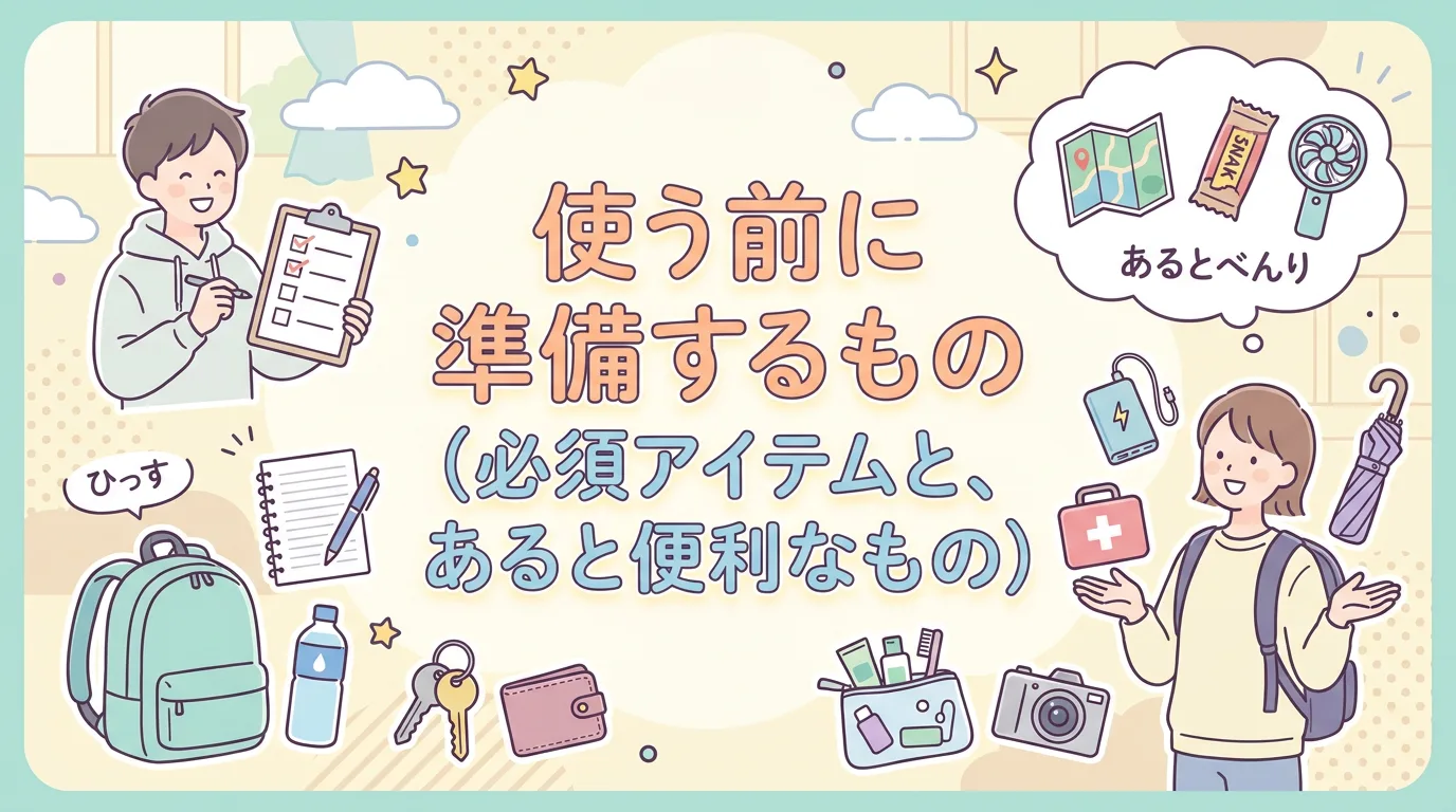 使う前に準備するもの（必須アイテムと、あると便利なもの）