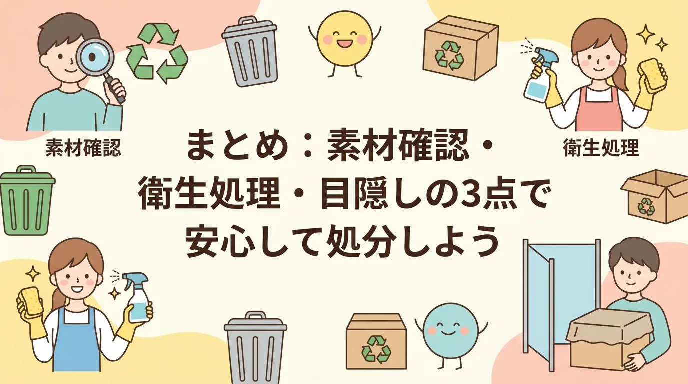 まとめ：素材確認・衛生処理・目隠しの3点で安心して処分しよう