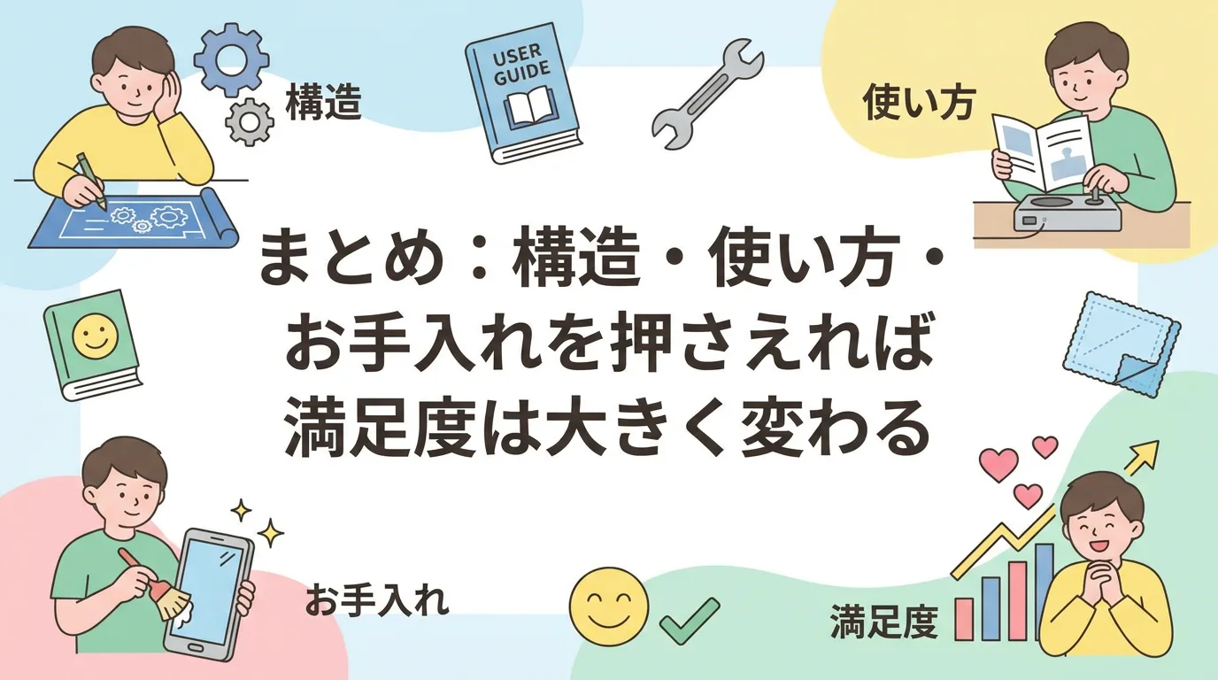 まとめ:構造・使い方・お手入れを押さえれば満足度は大きく変わる