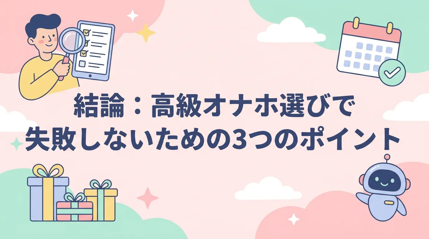 結論:高級オナホ選びで失敗しないための3つのポイント