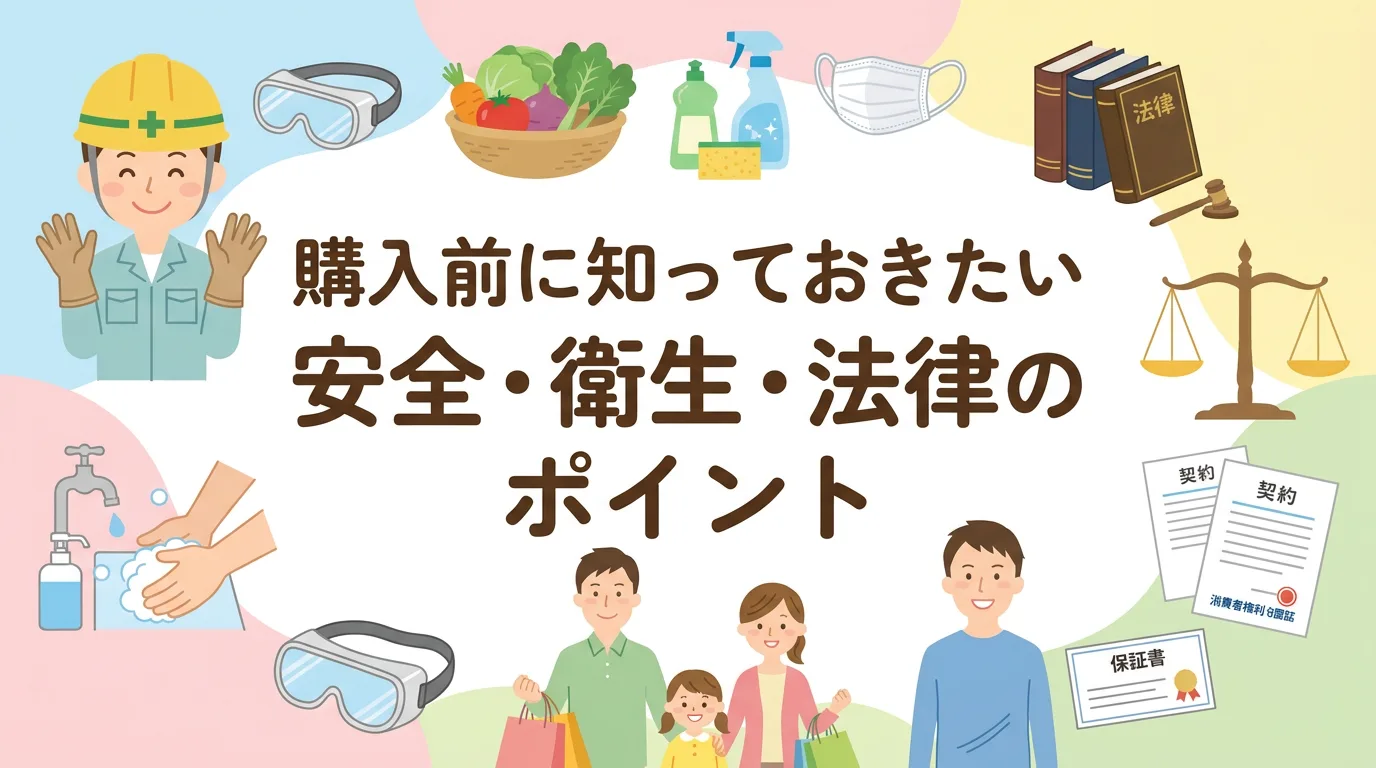 購入前に知っておきたい安全・衛生・法律のポイント