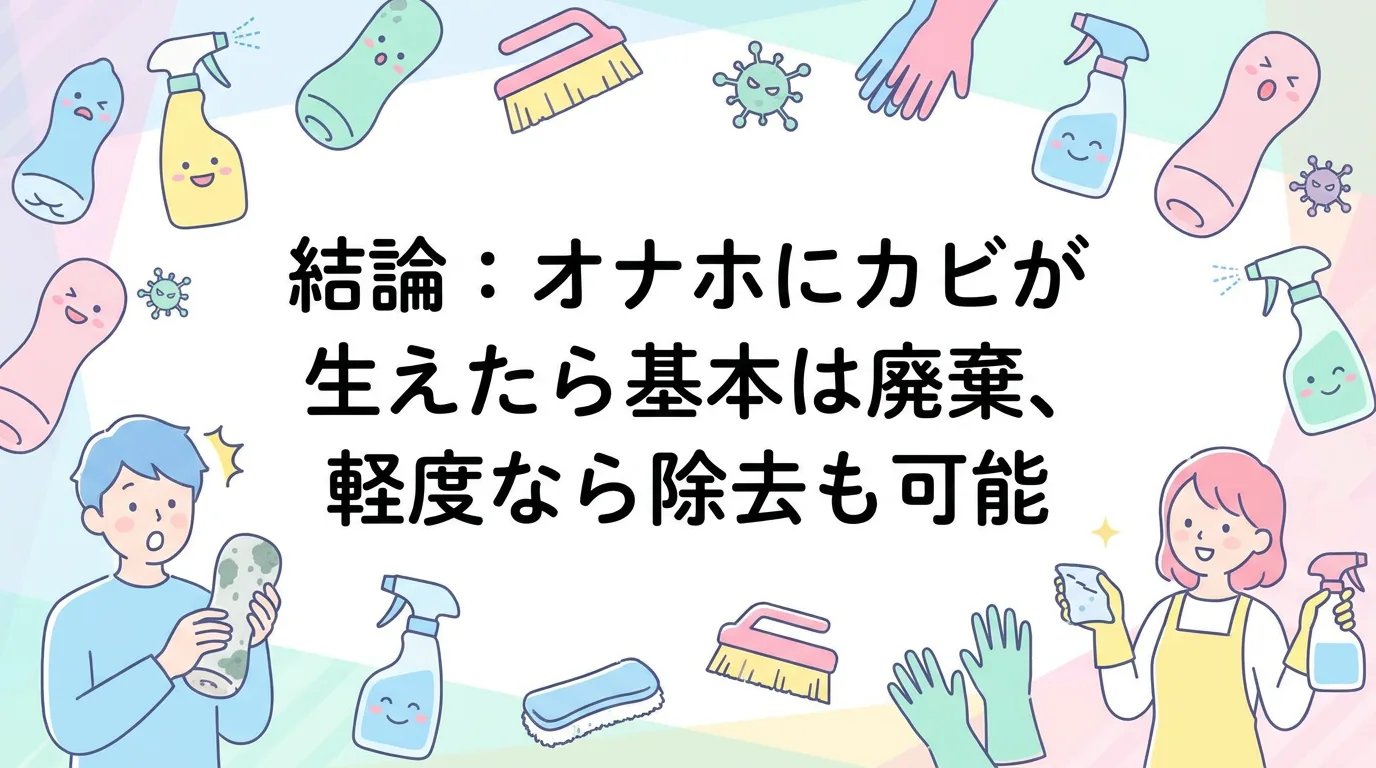 結論：オナホにカビが生えたら基本は廃棄、軽度なら除去も可能