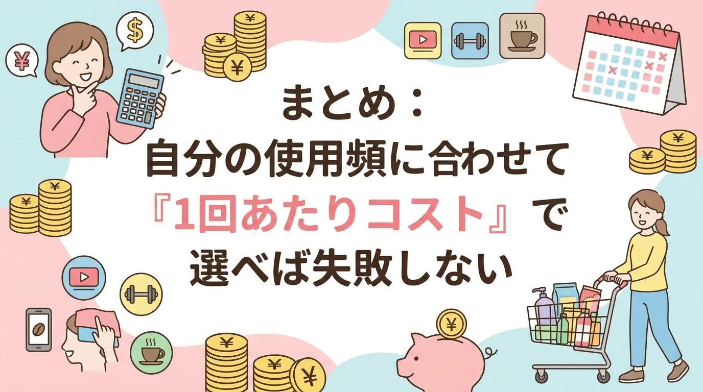 まとめ:自分の使用頻度に合わせて『1回あたりコスト』で選べば失敗しない