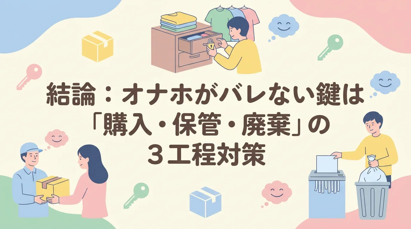 結論：オナホがバレない鍵は「購入・保管・廃棄」の3工程対策