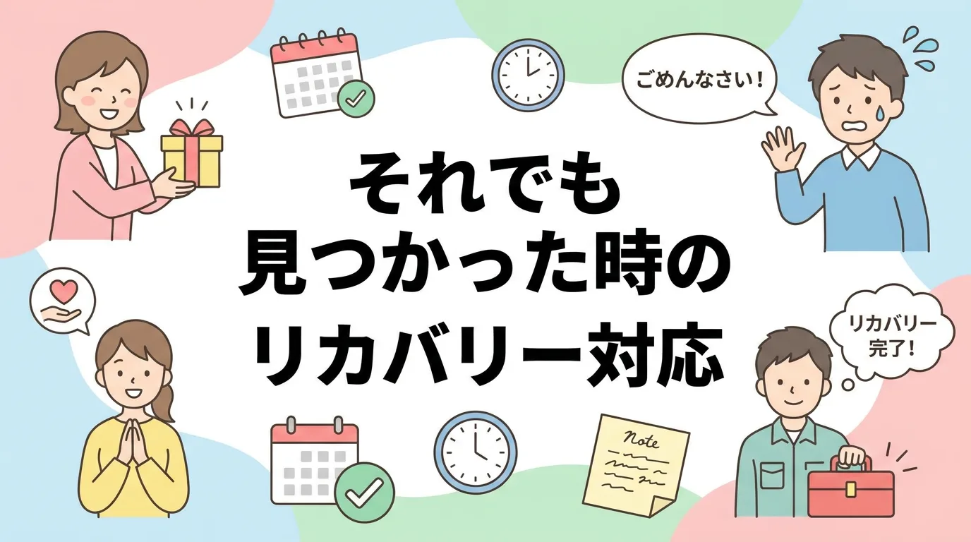それでも見つかった時の言い訳とリカバリー対応