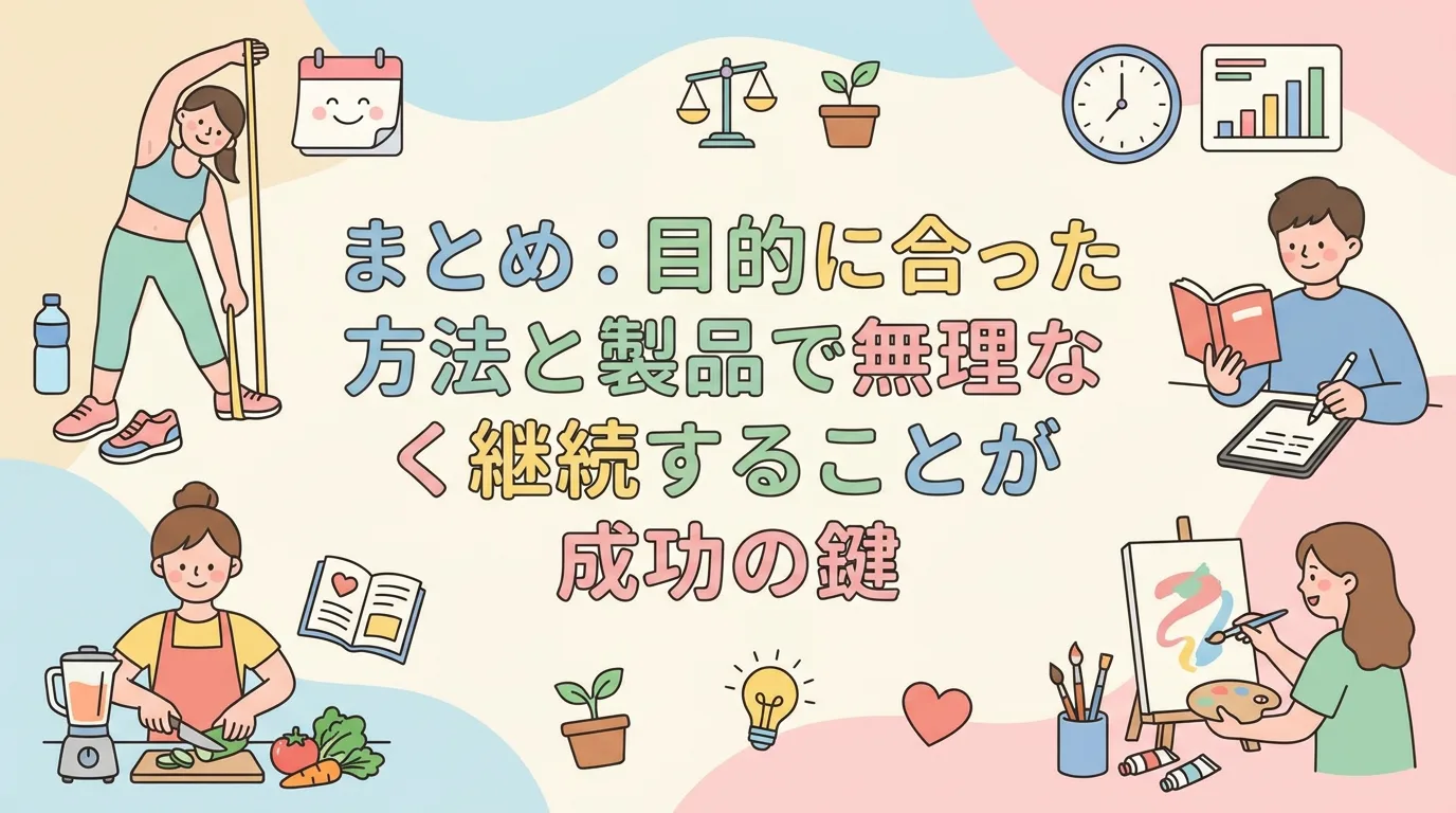まとめ：目的に合った方法と製品で無理なく継続することが成功の鍵