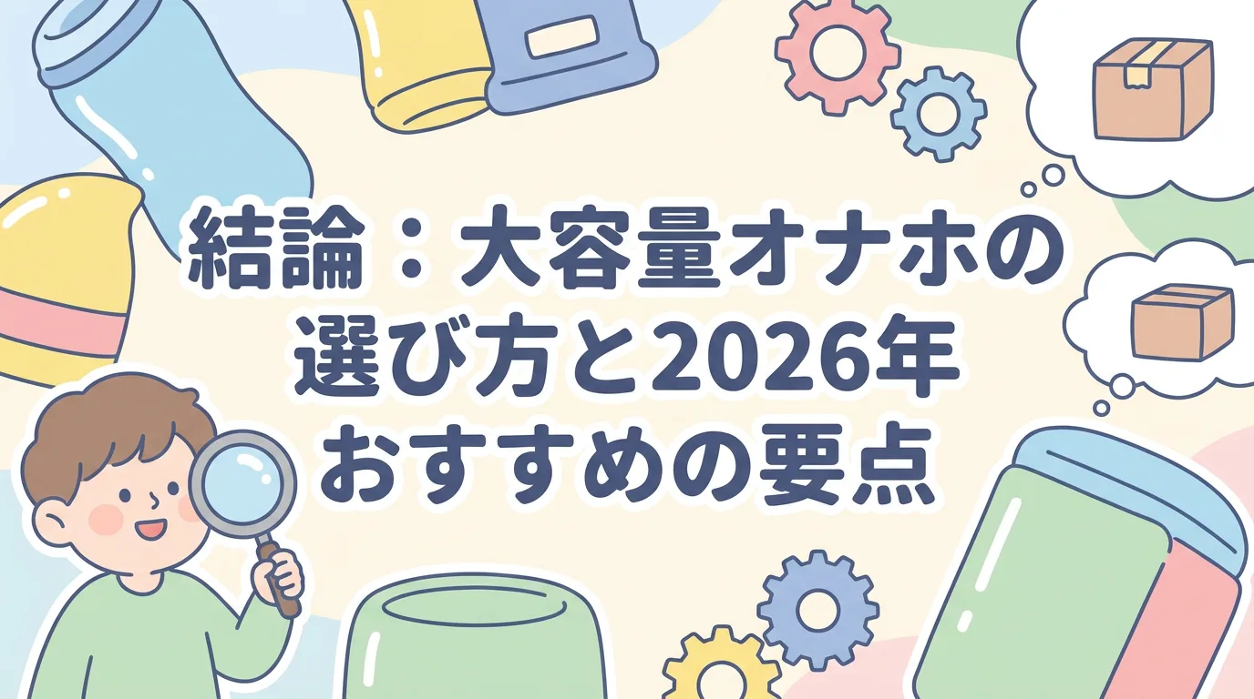 結論:大容量オナホの選び方と2026年おすすめの要点