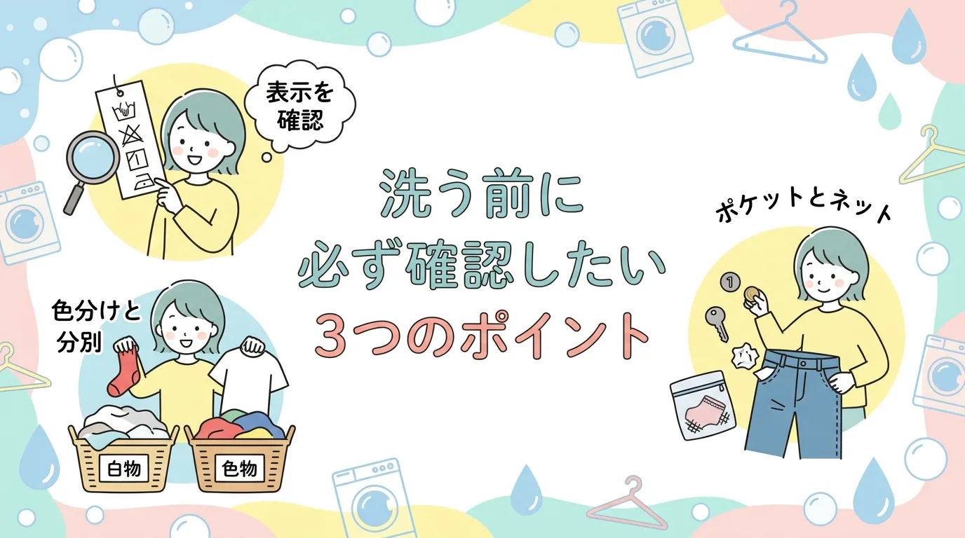 洗う前に必ず確認したい3つのポイント