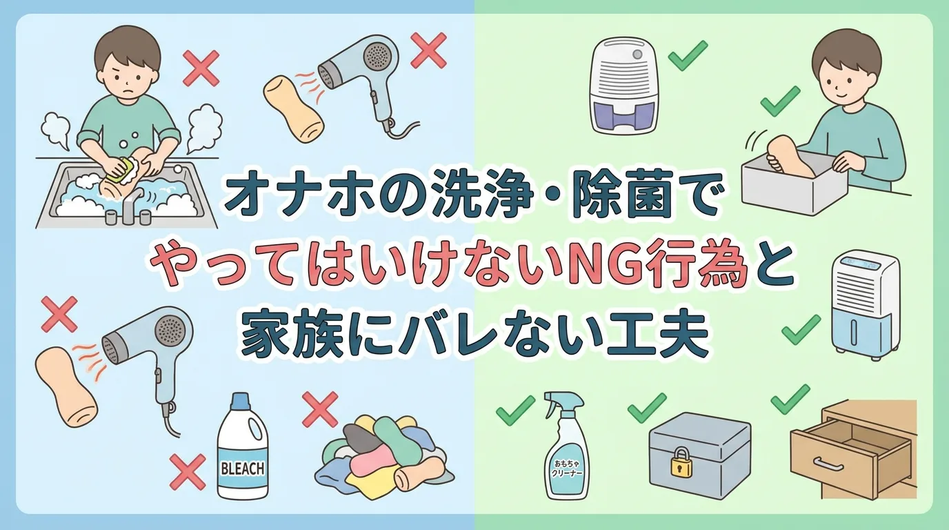 オナホの洗浄・除菌でやってはいけないNG行為と家族にバレない工夫