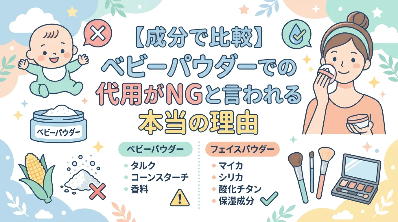 【成分で比較】ベビーパウダーでの代用がNGと言われる本当の理由