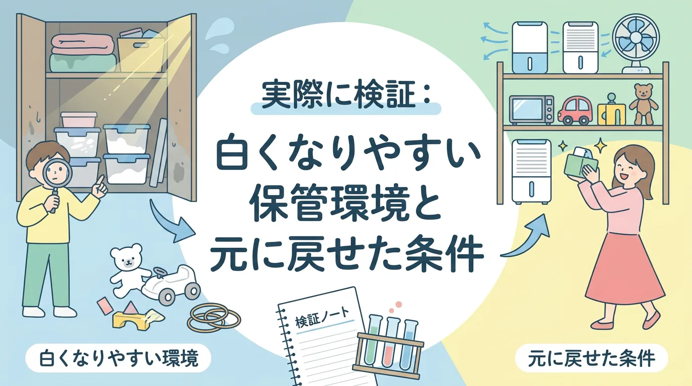 実際に検証:白くなりやすい保管環境と元に戻せた条件
