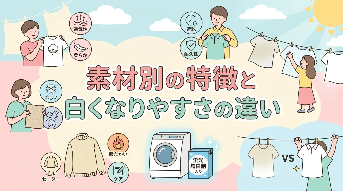 素材別の特徴と白くなりやすさの違い