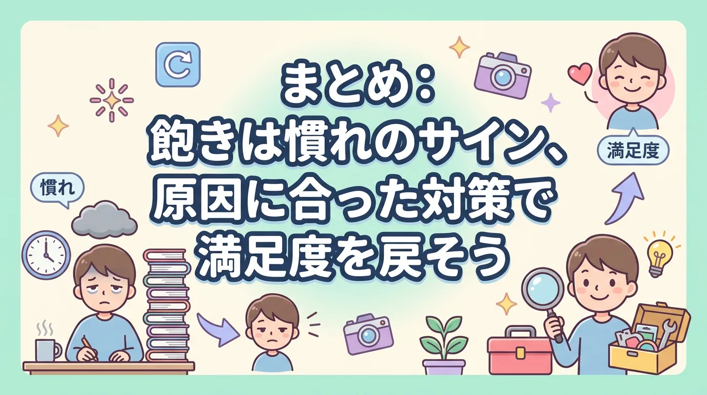 まとめ:飽きは慣れのサイン、原因に合った対策で満足度を戻そう