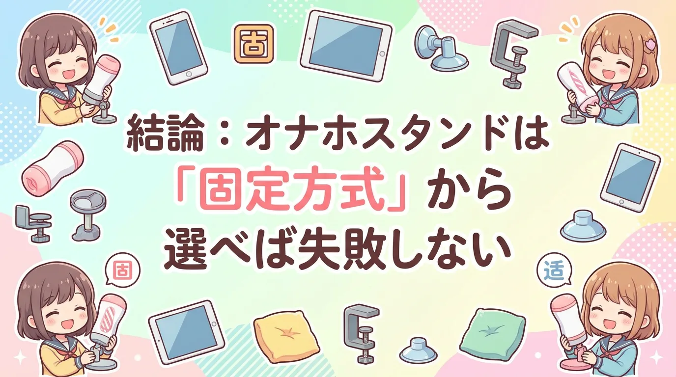 結論：オナホスタンドは「固定方式」から選べば失敗しない