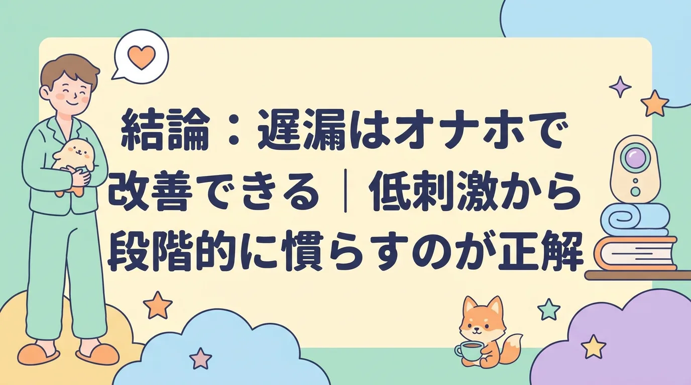結論：遅漏はオナホで改善できる｜低刺激から段階的に慣らすのが正解