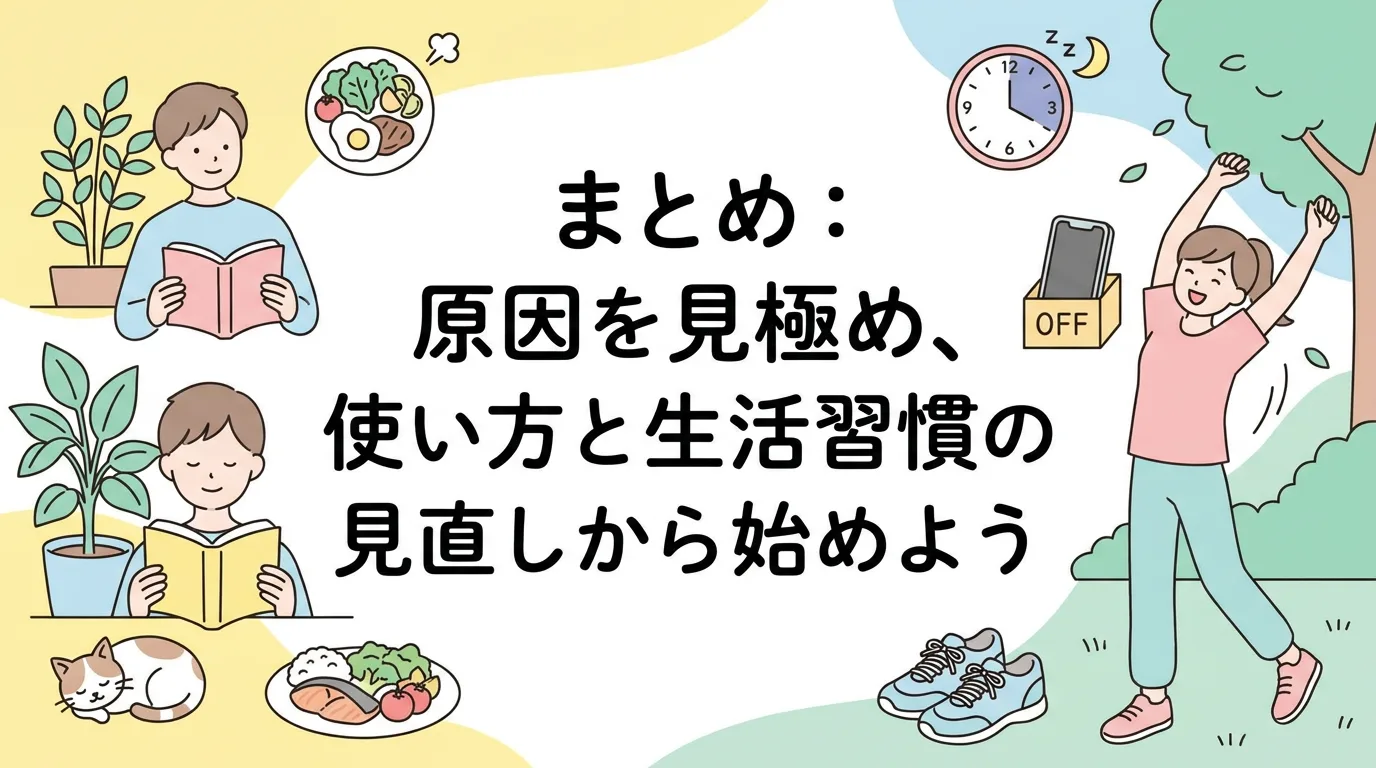 まとめ：原因を見極め、使い方と生活習慣の見直しから始めよう
