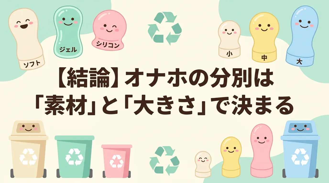 【結論】オナホの分別は「素材」と「大きさ」で決まる