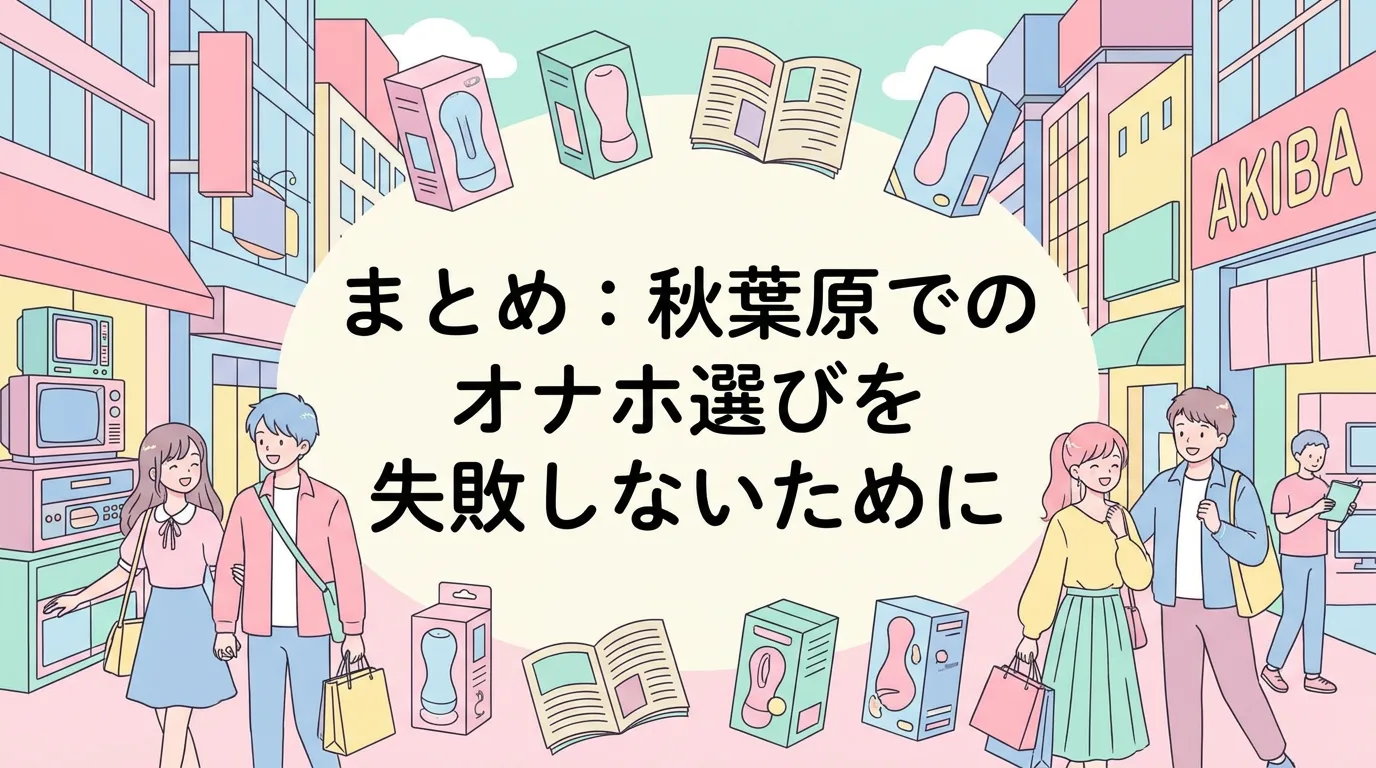まとめ：秋葉原でのオナホ選びを失敗しないために