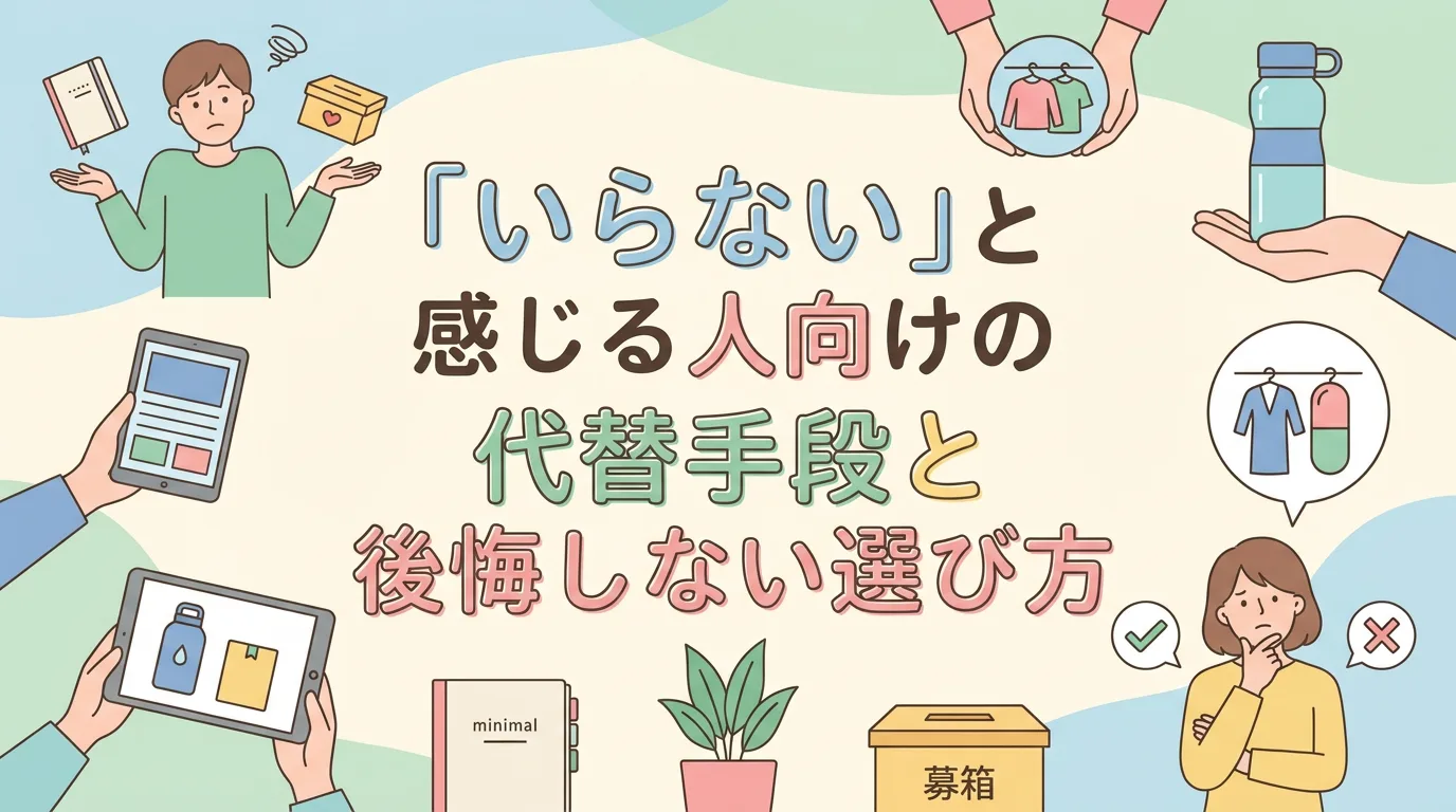 「いらない」と感じる人向けの代替手段と後悔しない選び方
