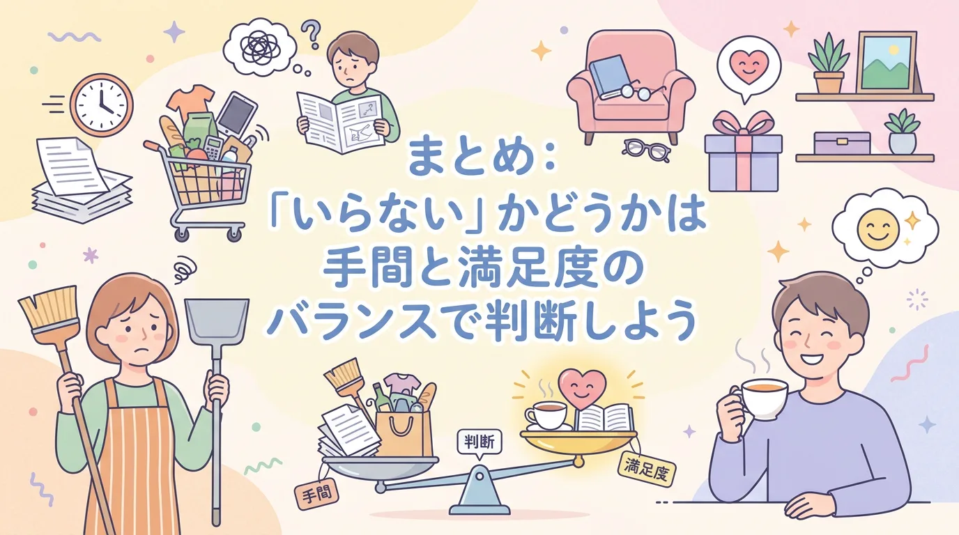 まとめ:「いらない」かどうかは手間と満足度のバランスで判断しよう