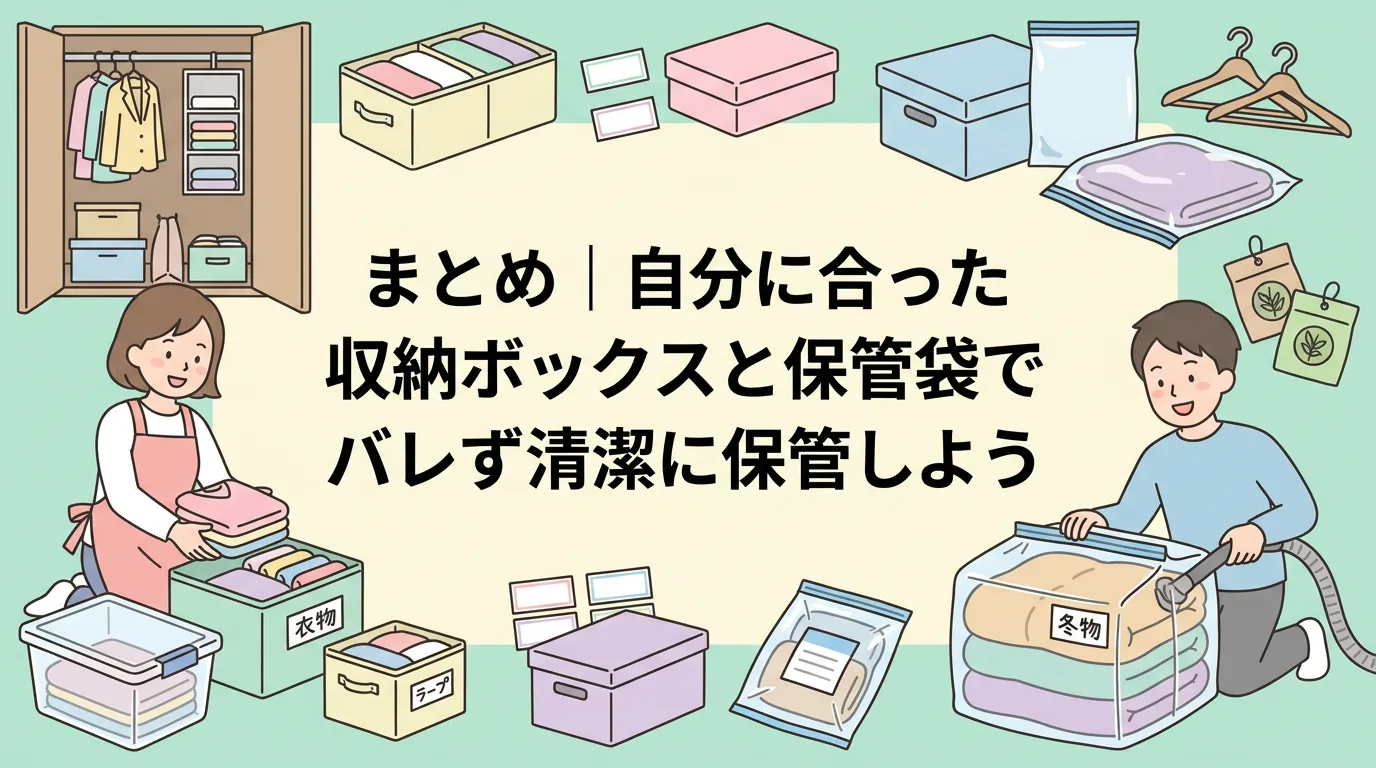 まとめ｜自分に合った収納ボックスと保管袋でバレず清潔に保管しよう