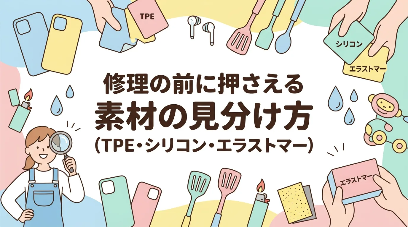 修理の前に押さえる素材の見分け方(TPE・シリコン・エラストマー)