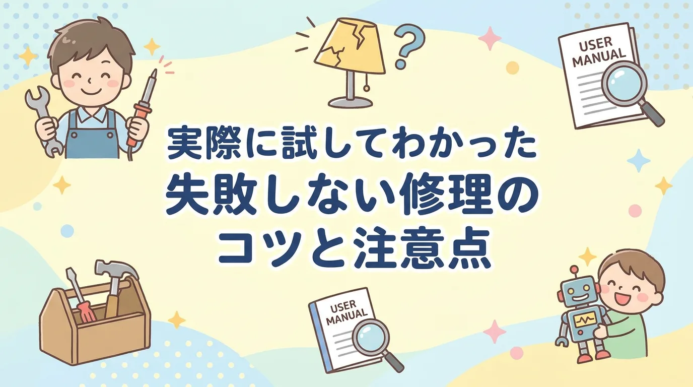 実際に試してわかった失敗しない修理のコツと注意点