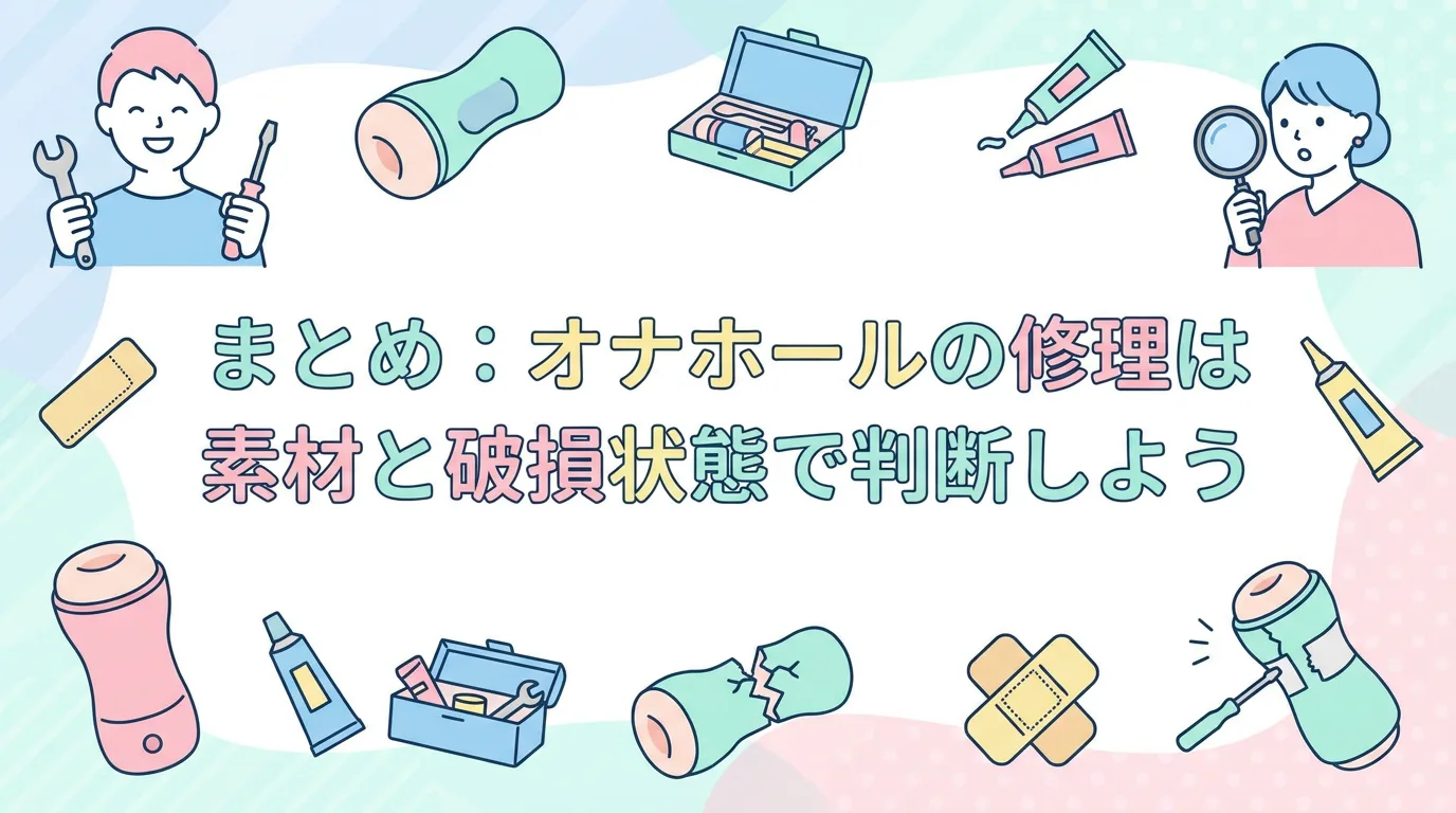 まとめ:オナホールの修理は素材と破損状態で判断しよう